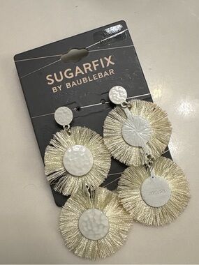 BaubleBar Fringe Disc Drop Earrings